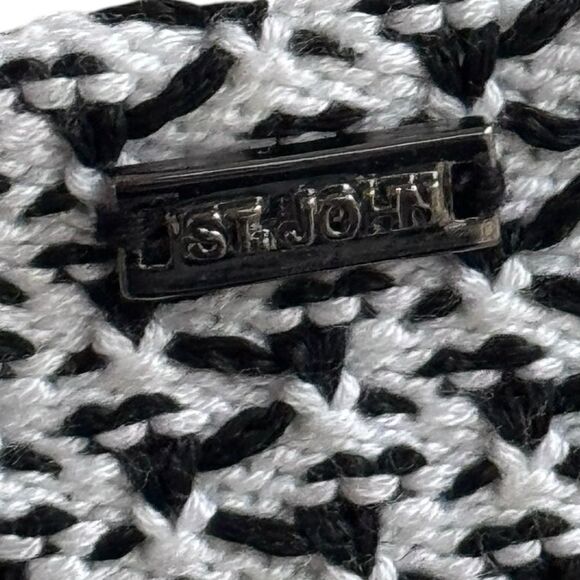St. John Black White Knit Open Cardigan Sweater M - Picture 5 of 7